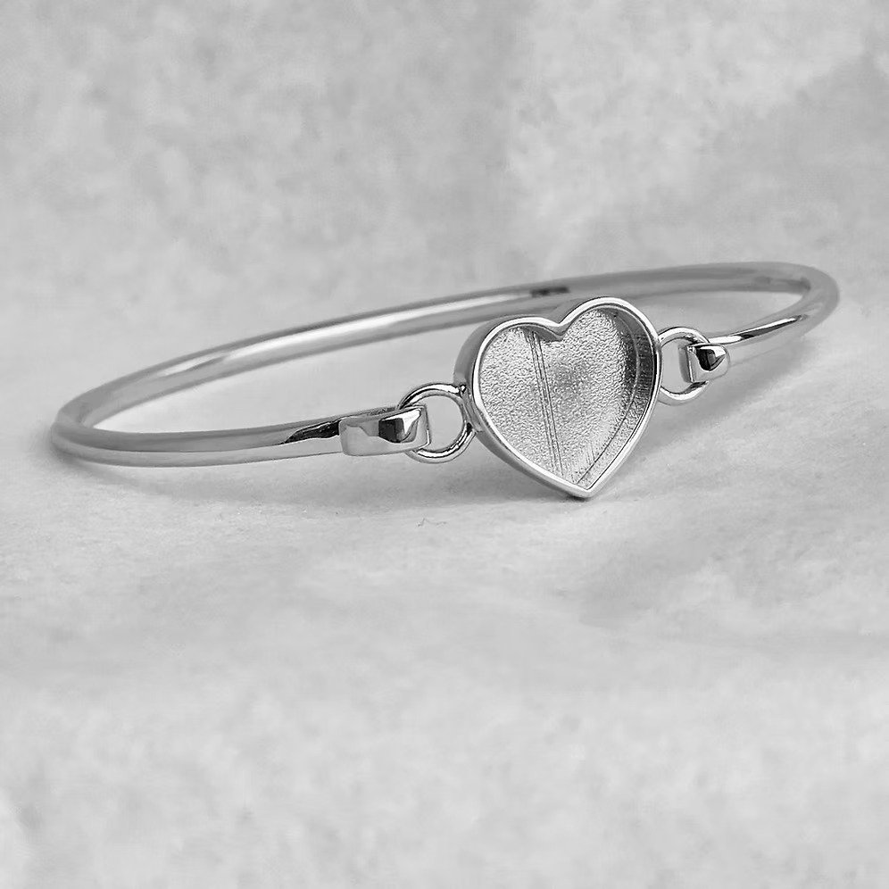 925 Silver Heart Memorial Bangle