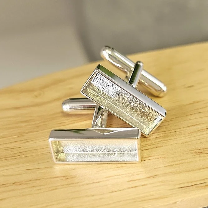 925 Silver Oblong Memorial Cufflinks