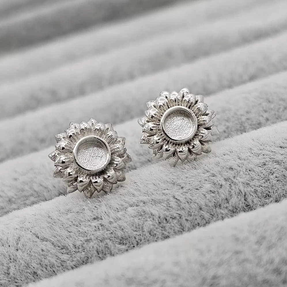 925 Silver Sunflower Memorial Earrings