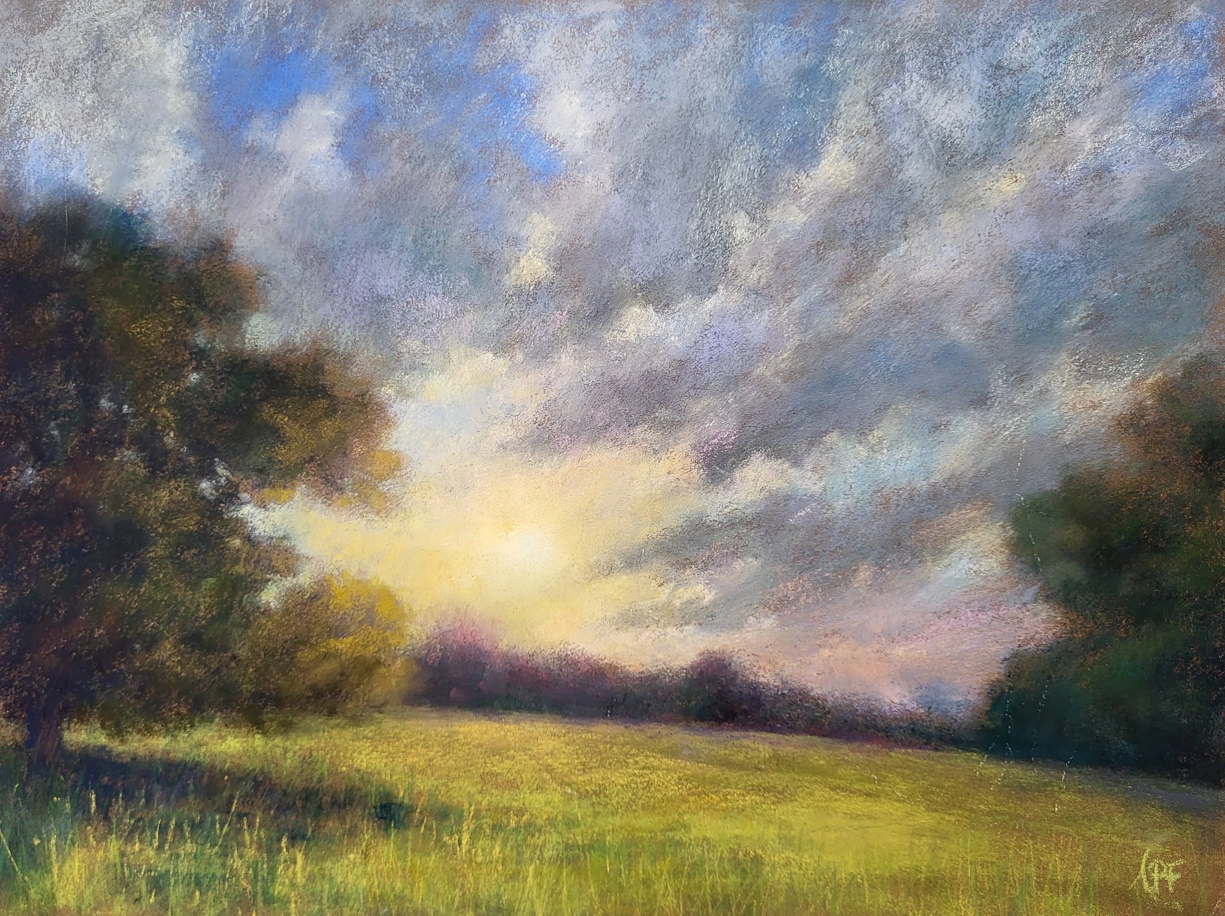 These Long Summer Days, by Adrienne Pope Fagan; Soft pastel; unframed dimensions - 29 x 39 cm; framed dimensions - 44 x 54 cm; Price £360.00