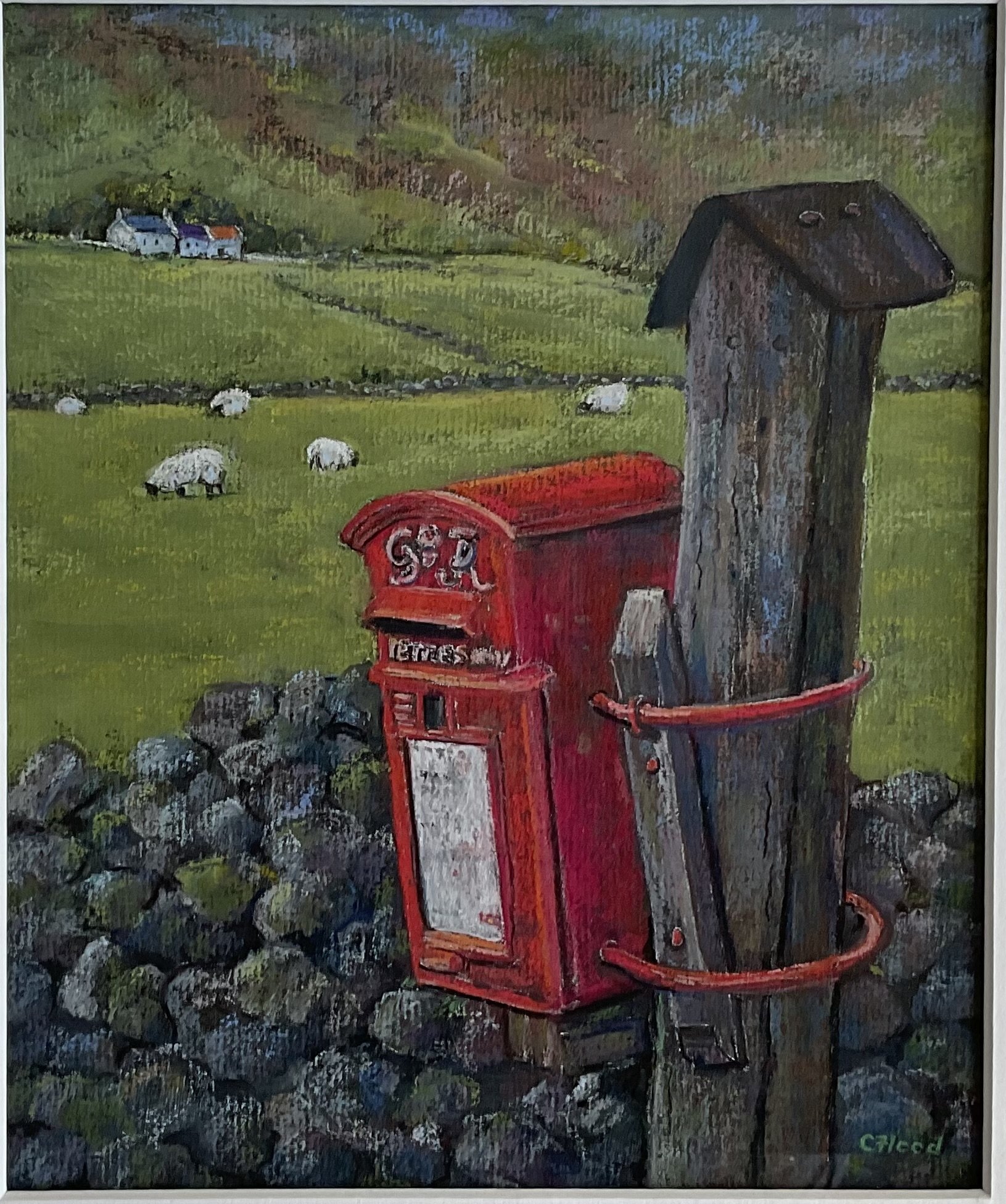 Letters From Home - Catherine Flood, soft pastels, 28cm x 24cm artwork, 56cm x 50cm framed size. £275.