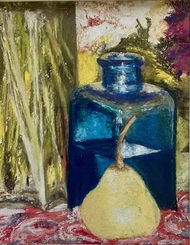 Still life, by Patricia Burgess.
Soft pastel.
Artwork 28cm x 22cm
Framed 59cm x 51cm
Price - £450