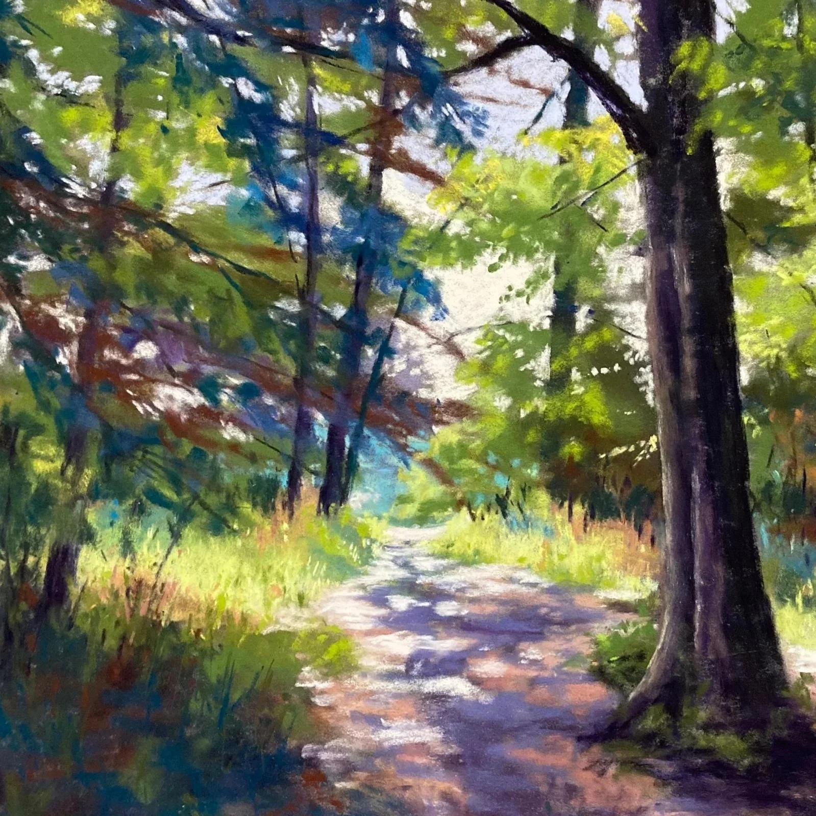 A Stroll Through Serenity, by Catherine McKeever.
Soft pastel.
Artwork - 30cm x 30cm
Framed - 50cm x 50cm
Price - £325