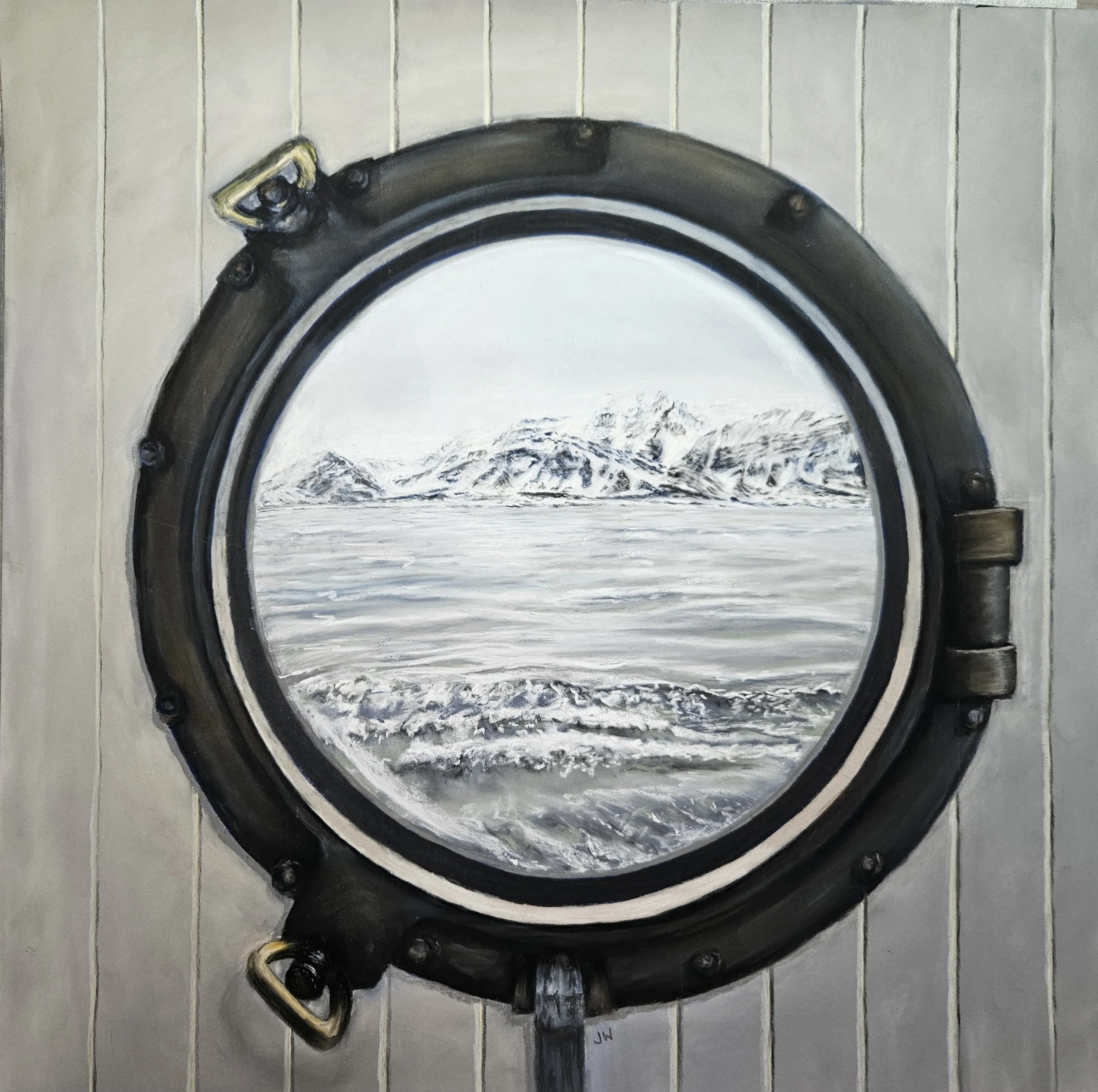 Nordstjernen, by Julie Wilson.
Soft pastel.
Artwork - 50cm x 50cm
Framed - 72cm x 72cm
Price - £680
