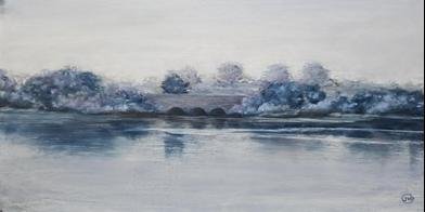 Keel Point in fog, by Julie Wilson
Soft pastel, 
Artwork - 20cm x 40cm
Framed - 34cm x 54cm
Price - £270