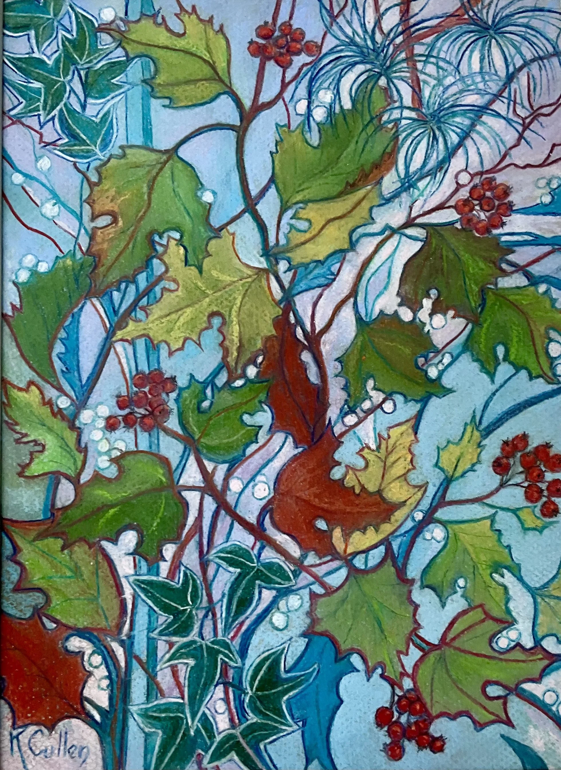Mellow fruitfulness, by Kay Cullen; Soft pastel; Unframed dimensions - 32 x 24 cm; Framed dimensions - 50 x 42 cm; Price £100.00