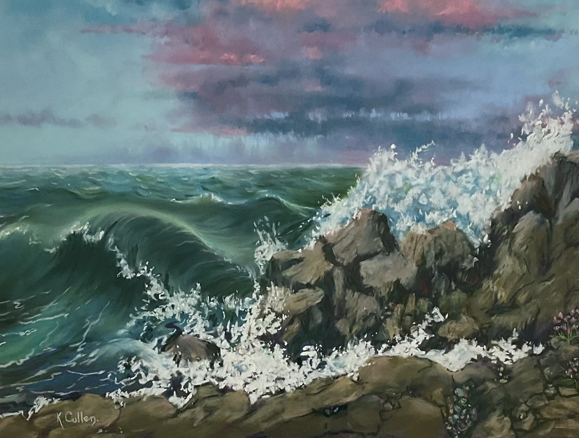 Summer Storm Coming, by Kay Cullen; Soft pastel; unframed dimensions - 38 x 48 cm; Framed dimensions - 62 x 72 cm; Price £220.00
