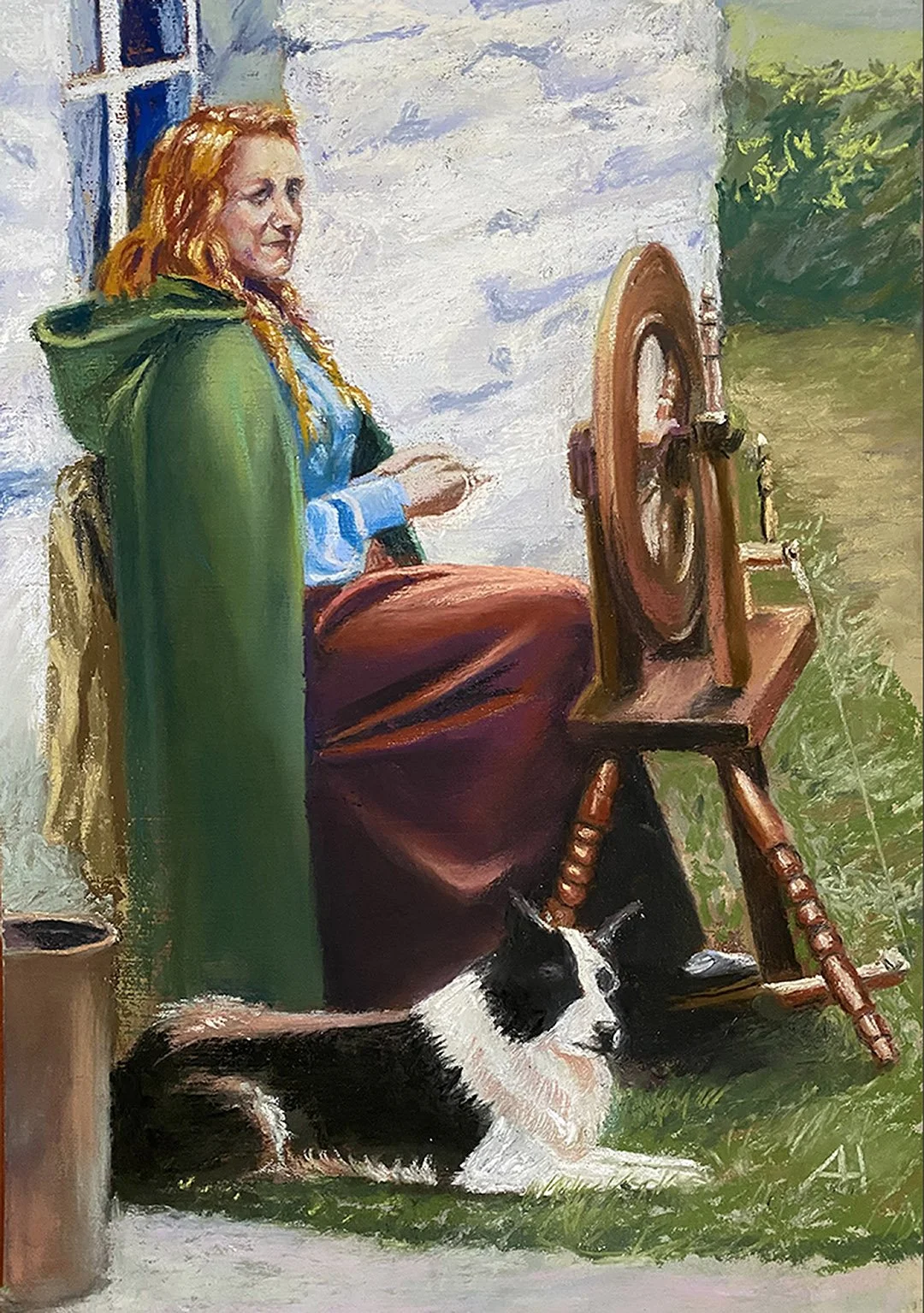 Spinner, by Anthony Haughey;
Soft pastel; 
Unframed dimensions - 38.5 x 27 cm; 
Framed dimensions - 58 x 47 cm; 
Price - £265.00