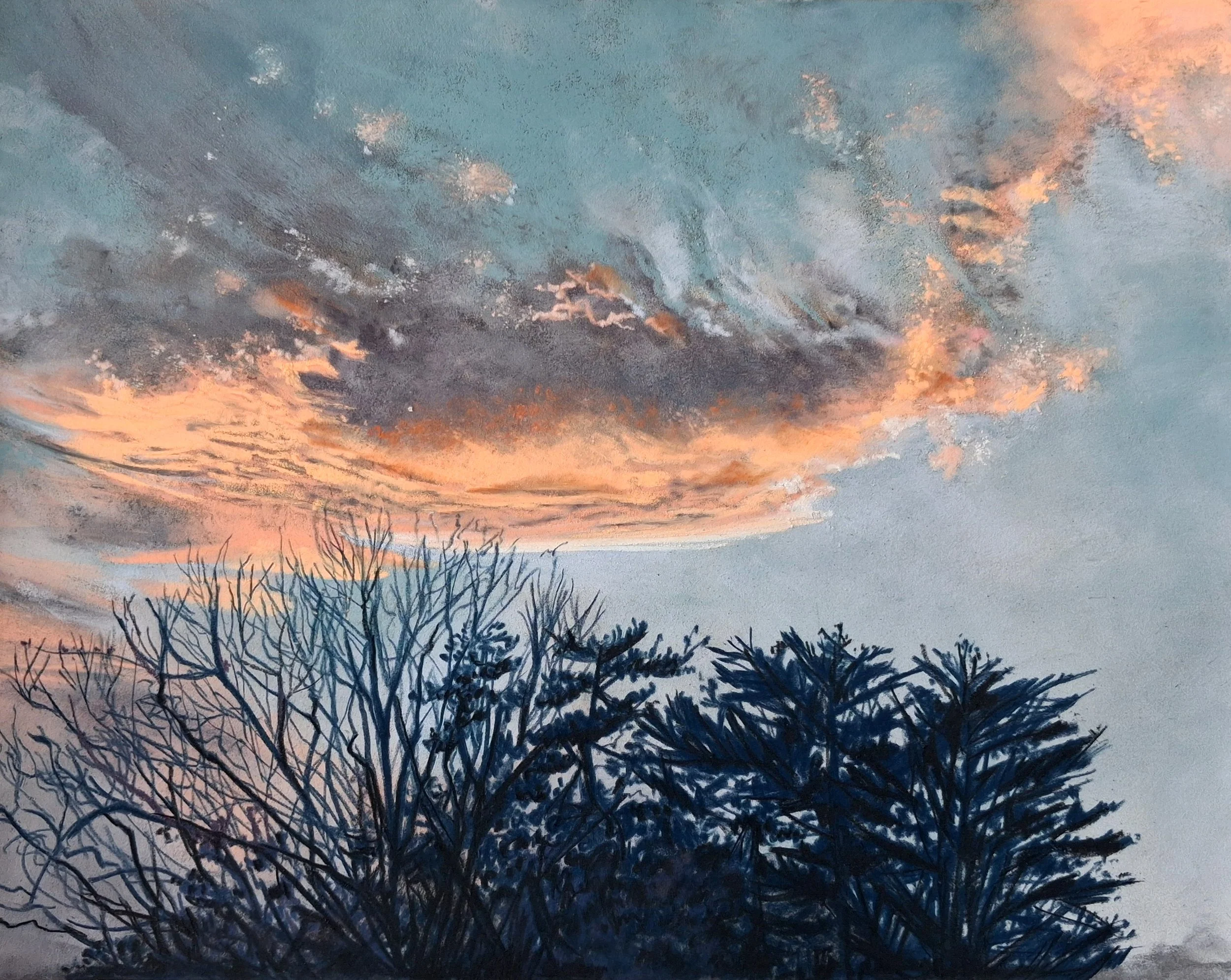 Out of the window, by Maria Makrai; Soft pastel; Unframed dimensions - 32 x 41 cm; Framed dimensions - 50 x 60 cm; Price £450.00