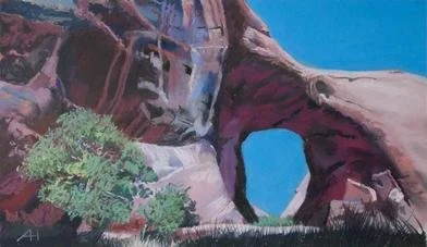 Ear of the Wind, Utah, by Anthony Haughey.
Soft pastel.
Artwork - 26cm x 45cm
Framed - 42.5cm x 61.5cm
Price - £285