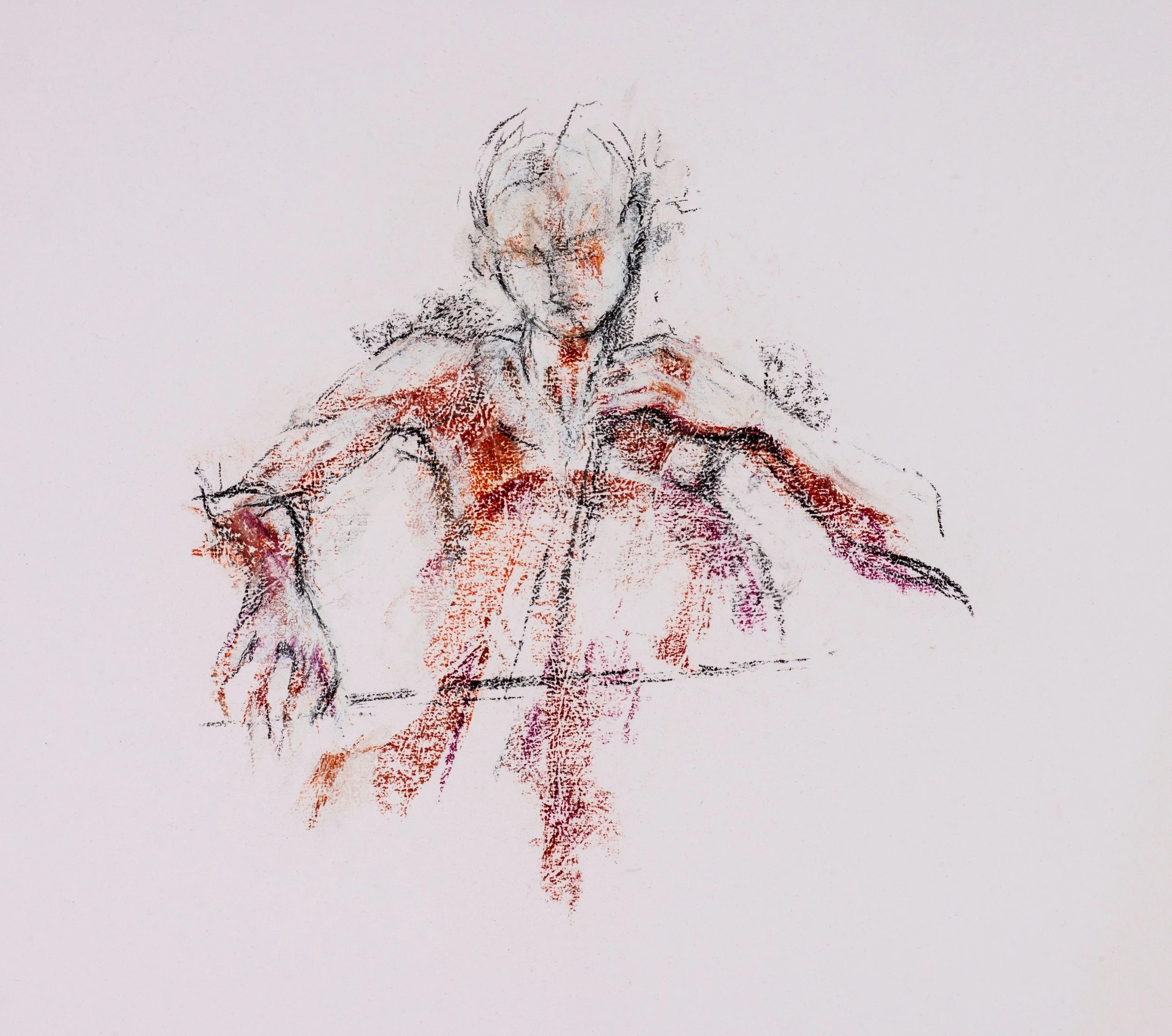 The cello player, by Rosaleen Sanderson; Soft pastel; unframed dimensions - 42 x 40 cm; framed dimensions - 52 x 50 cm; Price £325.00