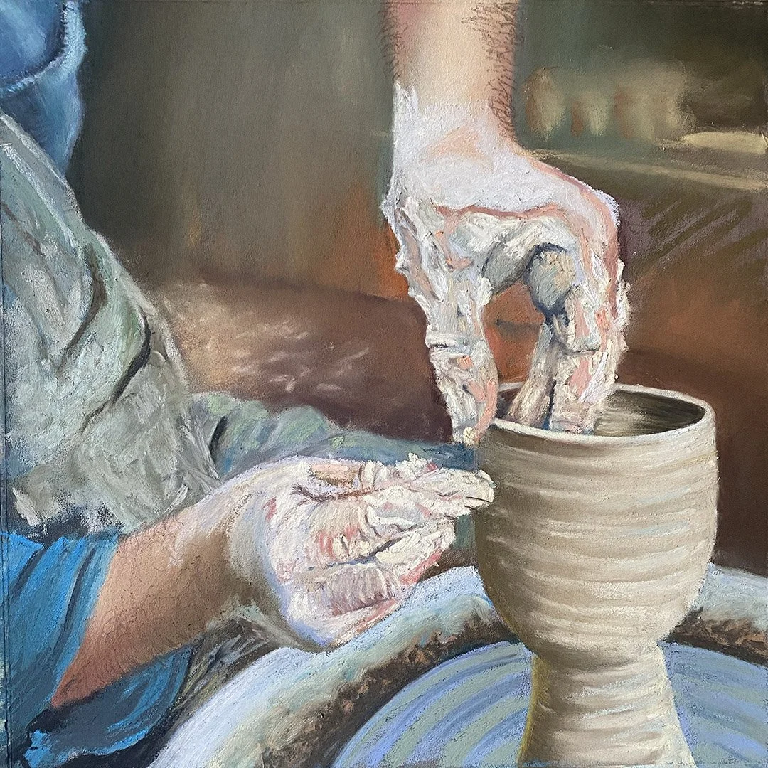 Dexterous, by Anthony Haughey; Soft pastel; Unframed dimensions - 26 x 26 cm; Framed dimensions - 42 x 42 cm; Price £365.00