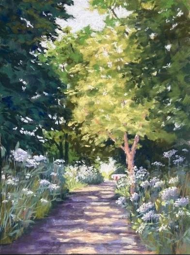 A Stroll Through Summer, by Catherine McKeever.
Soft pastel.
Artwork - 40cm x 30cm
Framed - 50cm x 40cm
Price - £300.