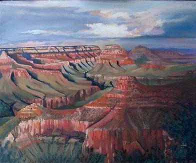 Sunset from the South Rim, by Anthony Haughey.
Soft Pastel.
Artwork - 49cm x 59cm
Framed - 70cm x 80cm
Price - £450