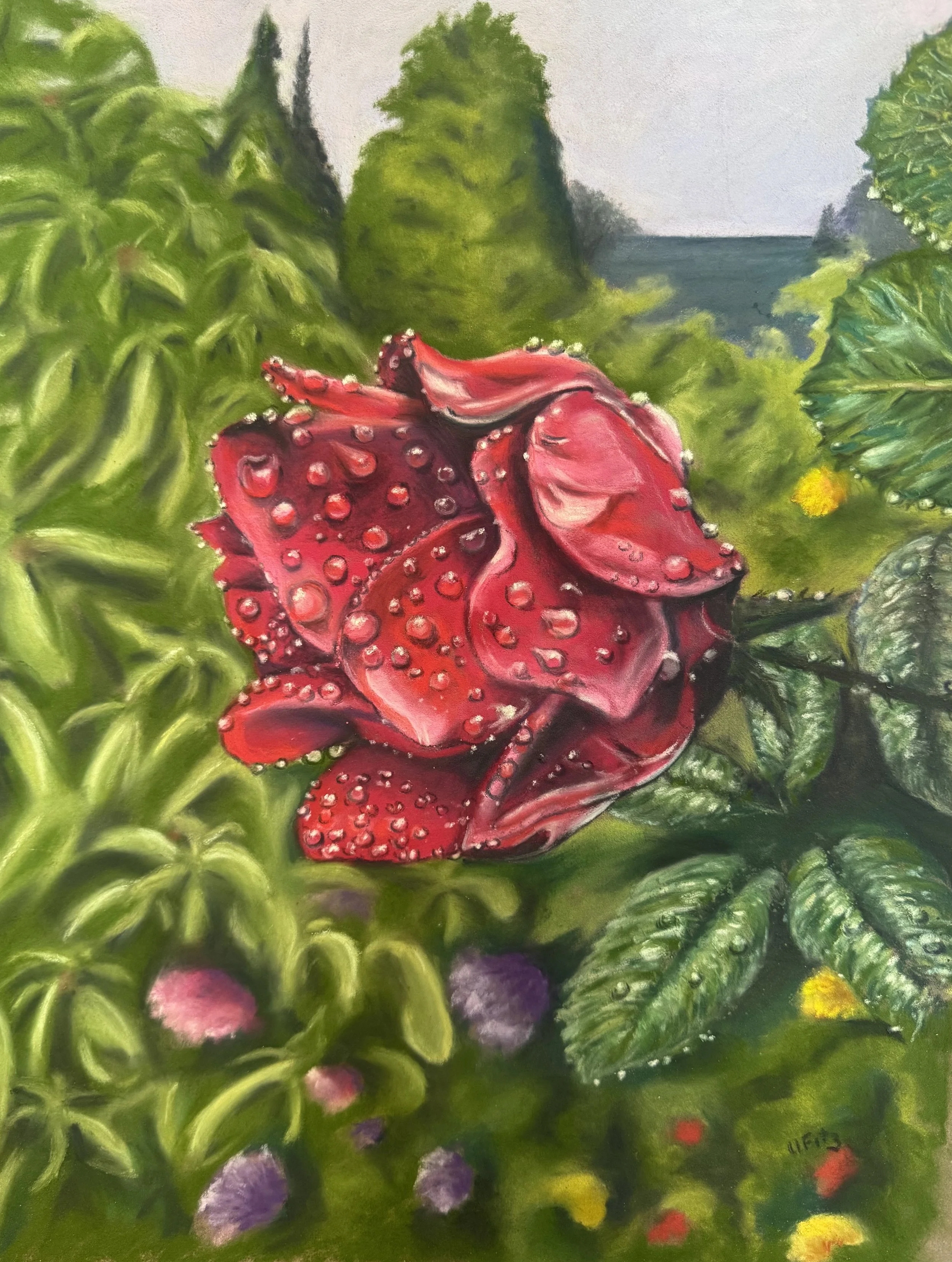 After the rain, by Ursula Meehan; Soft pastel; Unframed dimensions - 40 x 30 cm; framed dimensions - 51 x 41 cm; Price £215.00