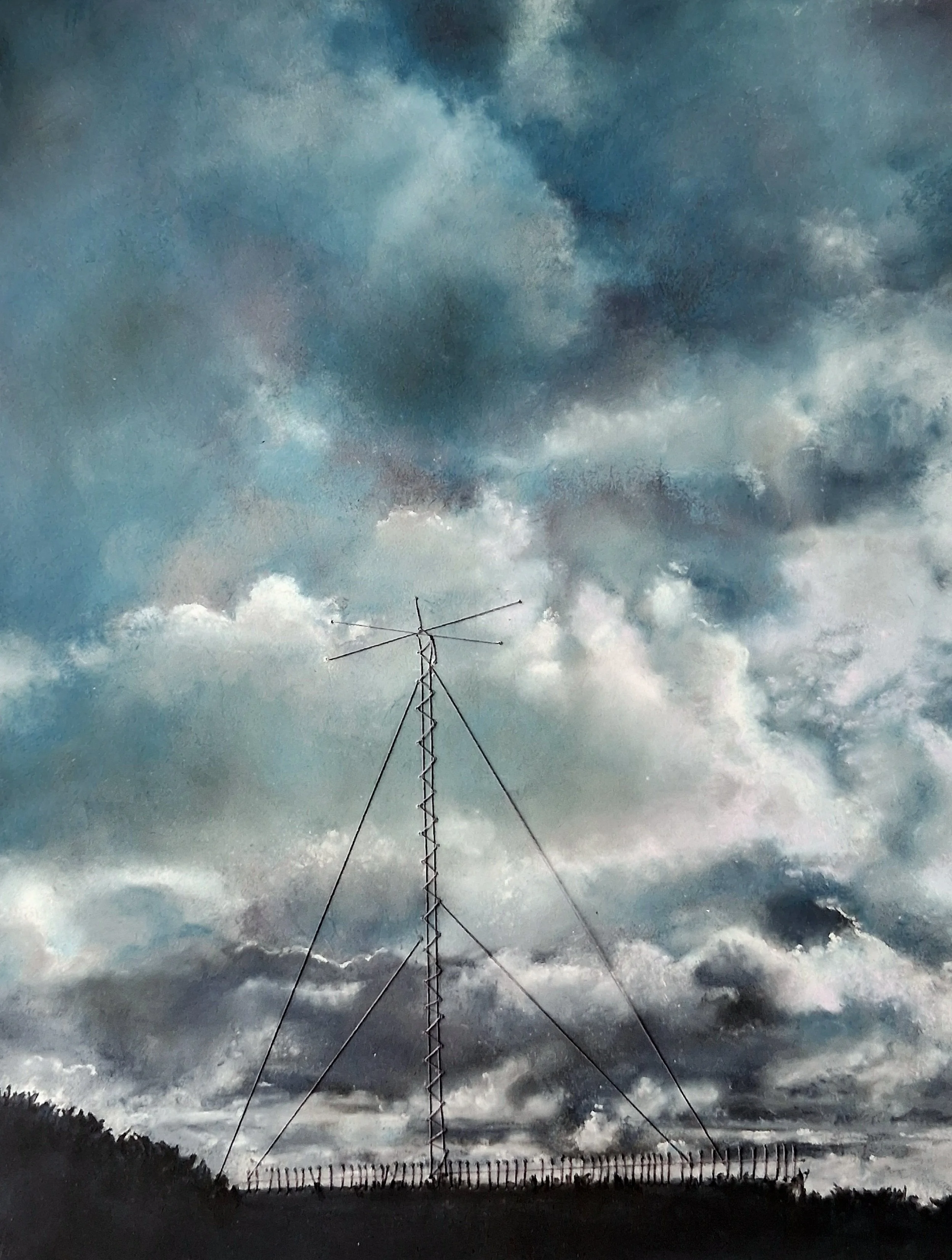 Killiney Hill, by Maria Makrai; Mixed dry media; Unframed dimensions - 41 x 32 cm; Framed dimensions - 60 x 50 cm; Price £450.00