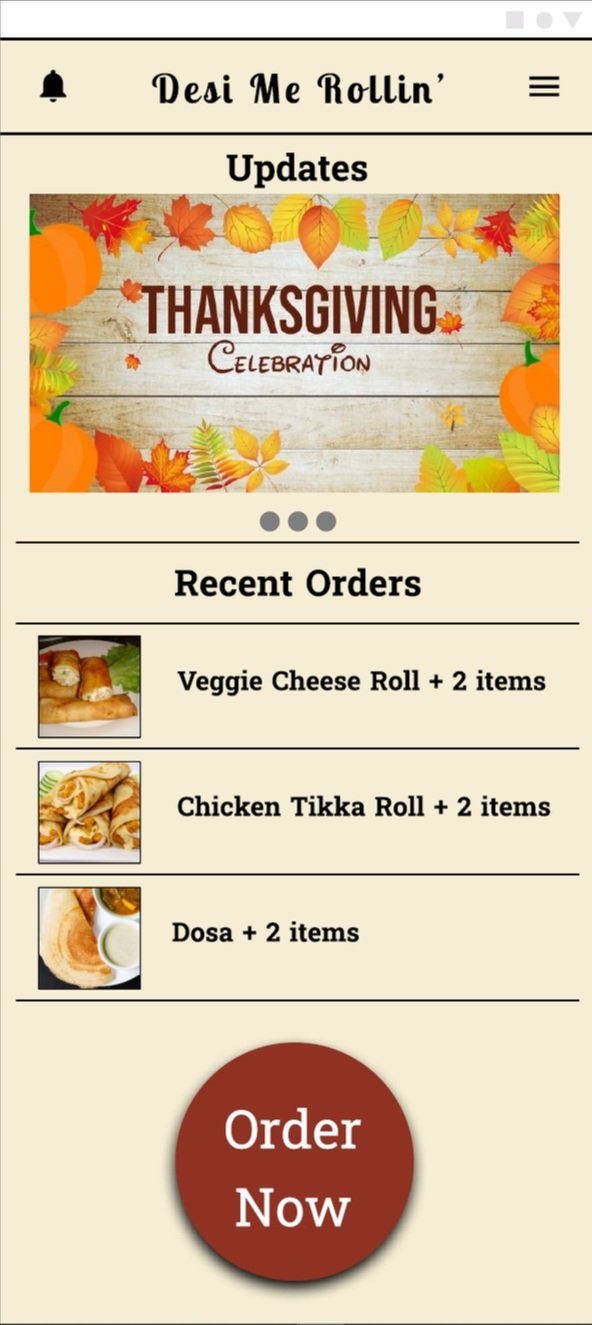 The Mockup for the Home Page