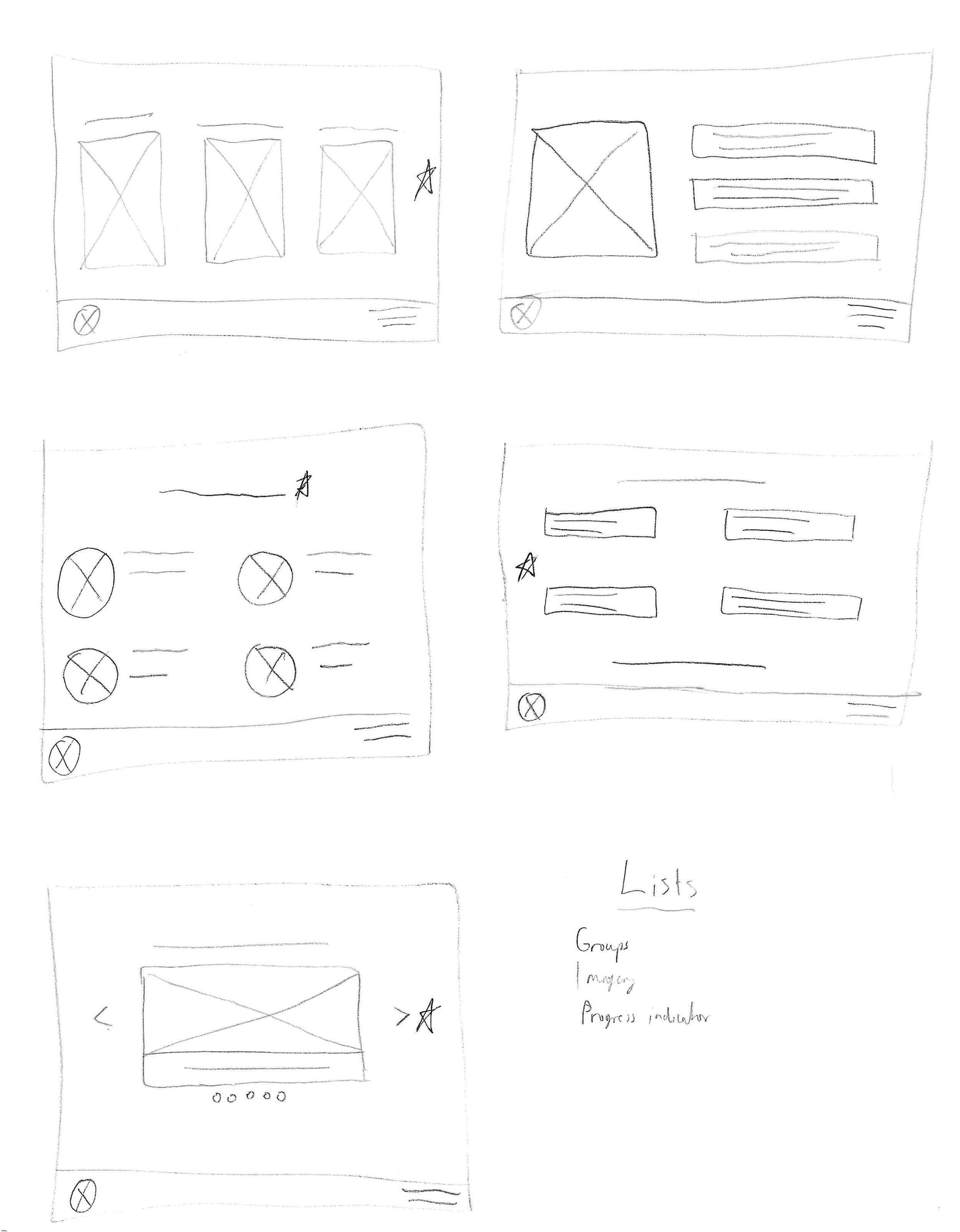 Lists Page Sketches