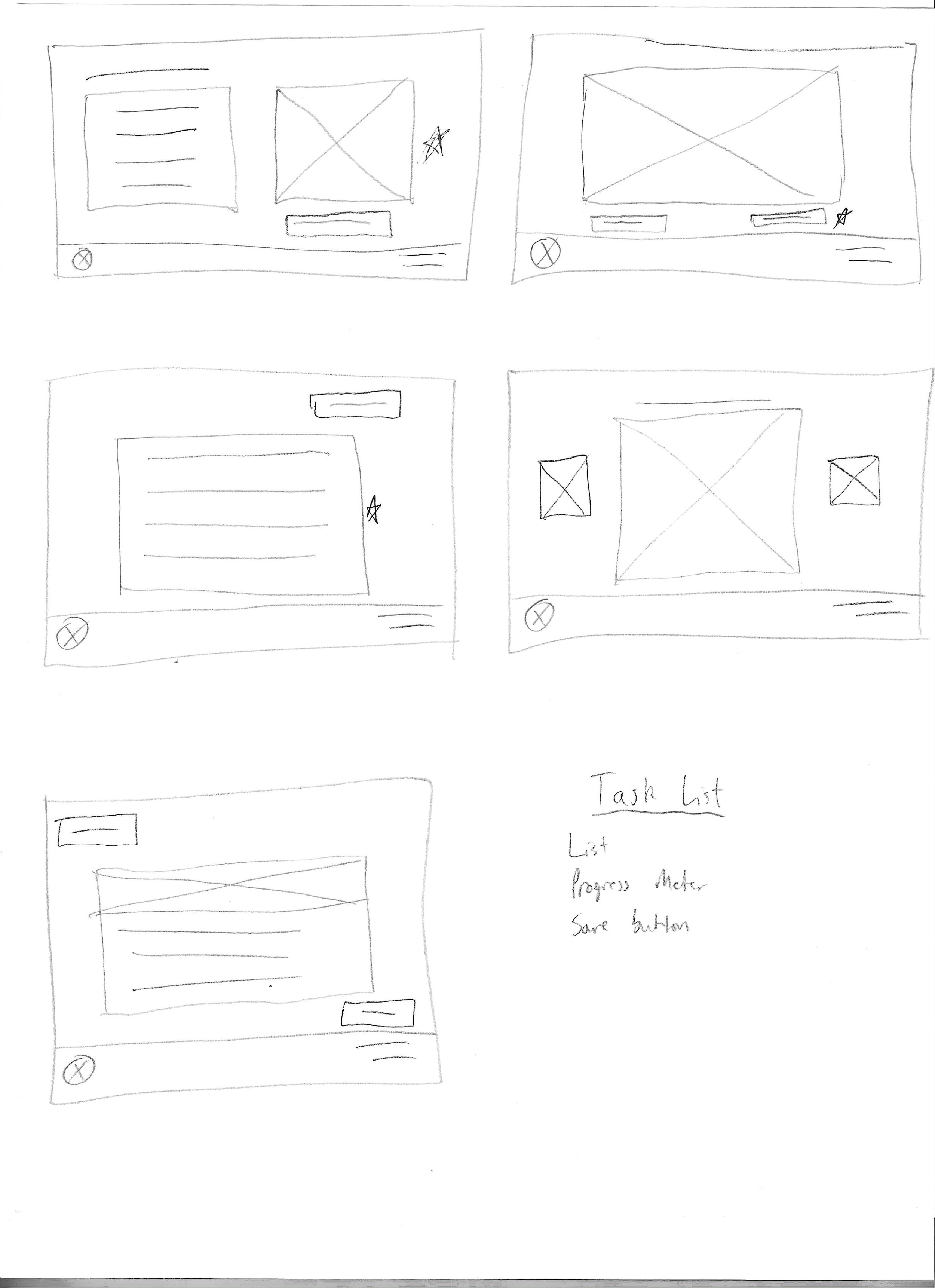 Task List Page Sketches