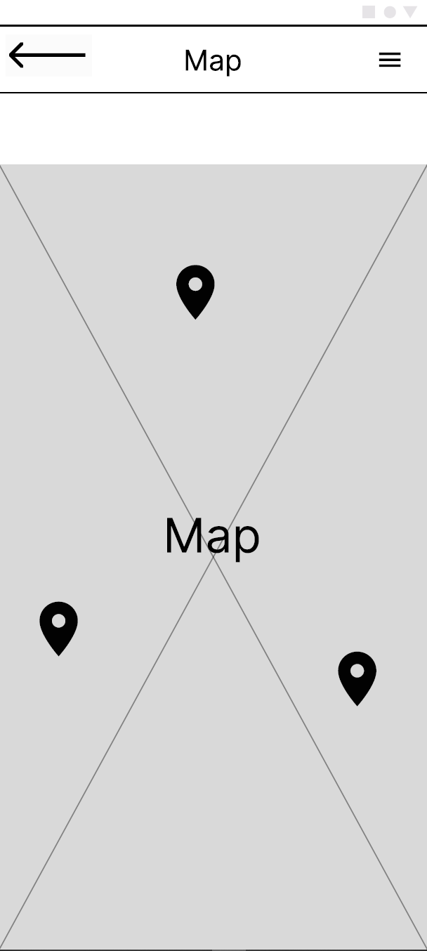 The Wireframe for the Map Page
