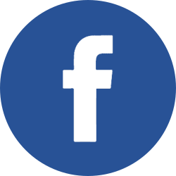 Facebook logo, blue circle with white 'f'