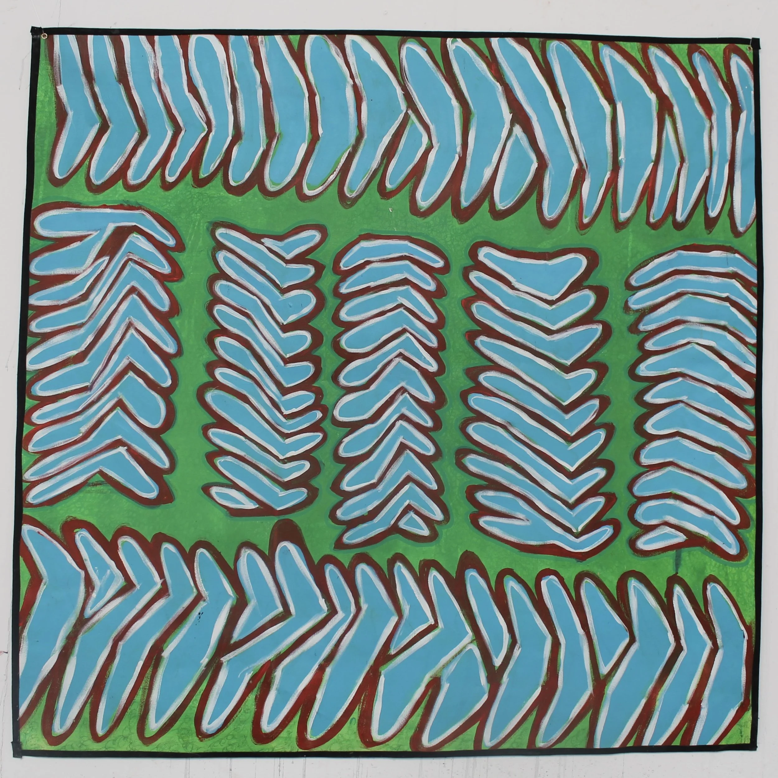 Daggers 
February 2024
Acrylic, oil pastel
 on canvas 
120cm x 120cm