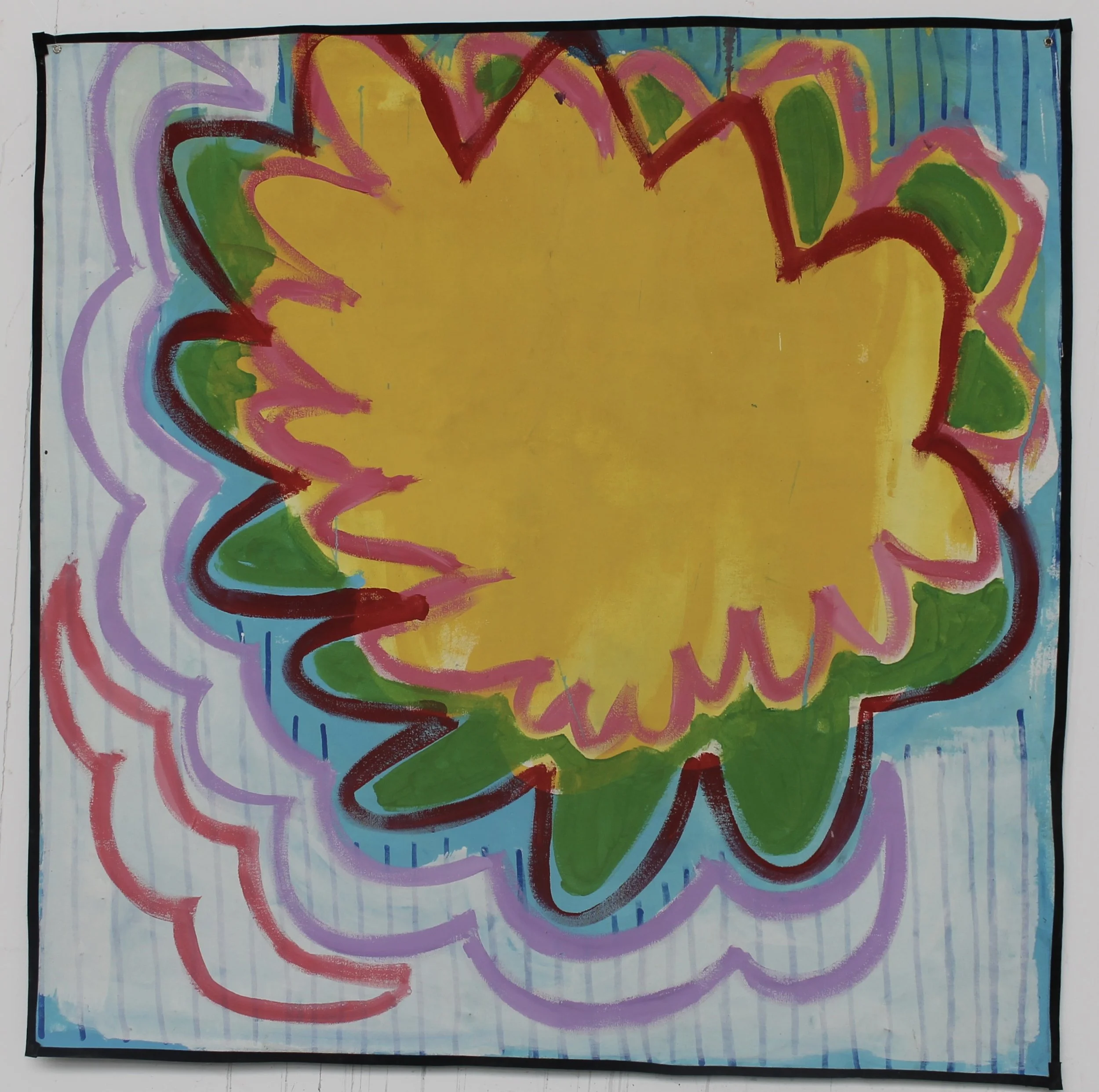 Give you your flowers pt.2
March 2024 
Oil, acrylic and paint pen 
on canvas 
120cmx120cm