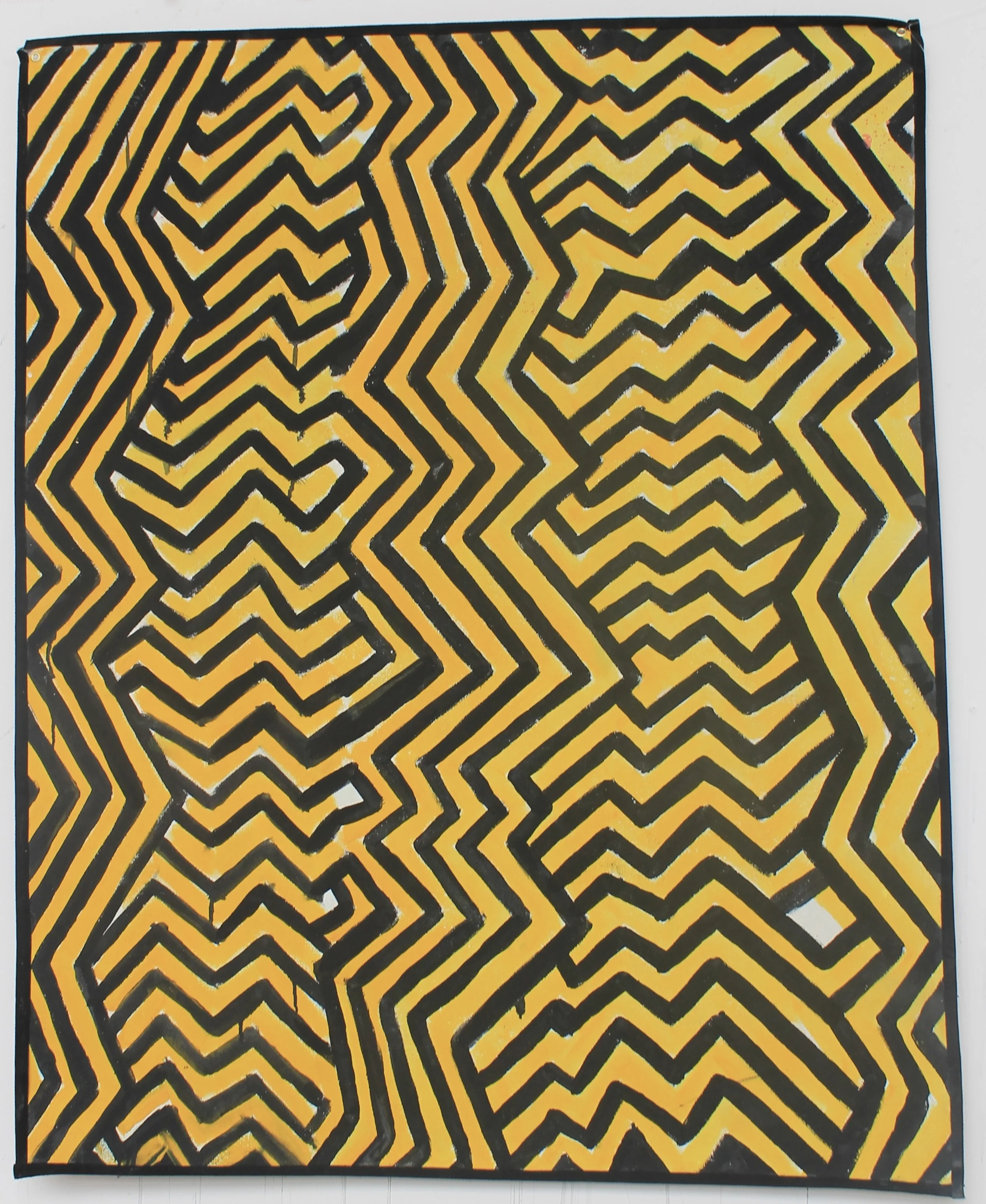 Train station warning 
April 2024 
Acrylic on canvas 
100x120cm