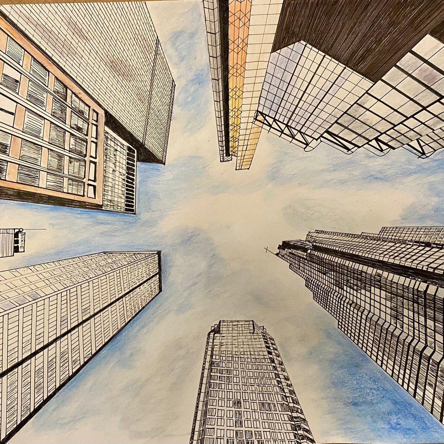 Boots &amp; Buildings! What a fab start by our students using charcoal and ink.