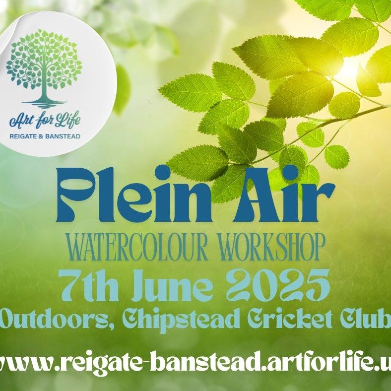 Come and join us this June for watercolour in the great outdoors. 
For more information and to book on:
https://www.reigate-banstead.artforlife.uk/book/p/plein-air-workshop-june25