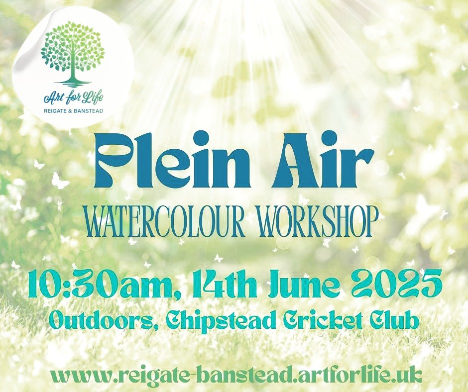 Watercolour Outdoor Workshop postponed to Saturday 14th June 2025.
Just 2 spaces left, and its looking lovely and sunny!
For more details and to book on: https://www.reigate-banstead.artforlife.uk/book/p/plein-air-workshop-june25