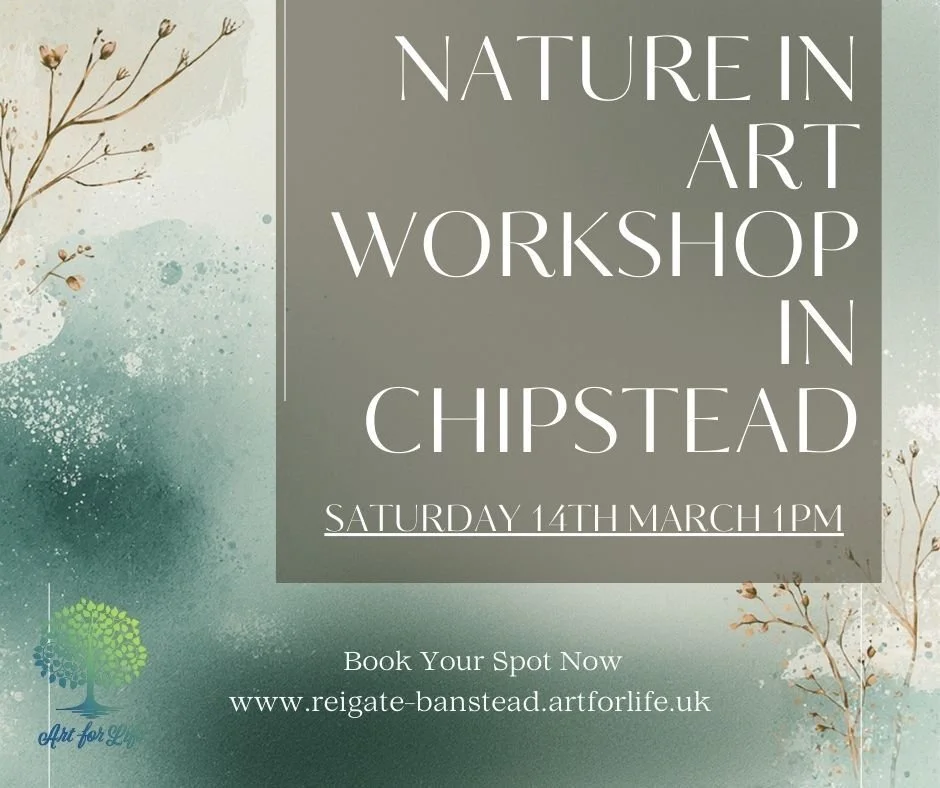 Discover your artistic side with nature as your muse! 

We are thrilled to launch our brand new 'Nature In Art' workshop, right here in beautiful Chipstead. 

Join us to explore techniques for capturing the beauty of the natural world through various