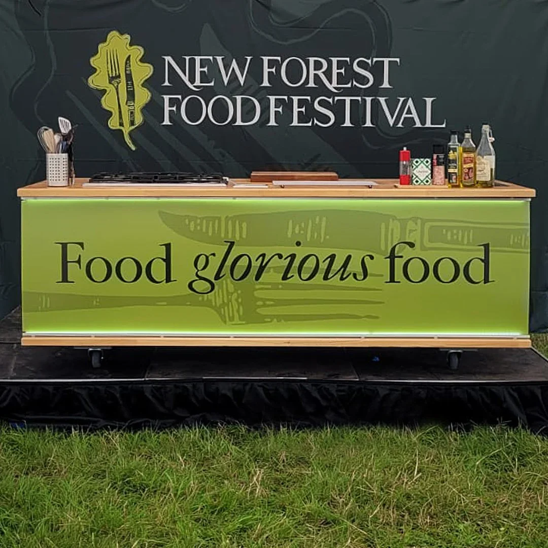 new forest food festival chef demonstration stand designed by saia creative