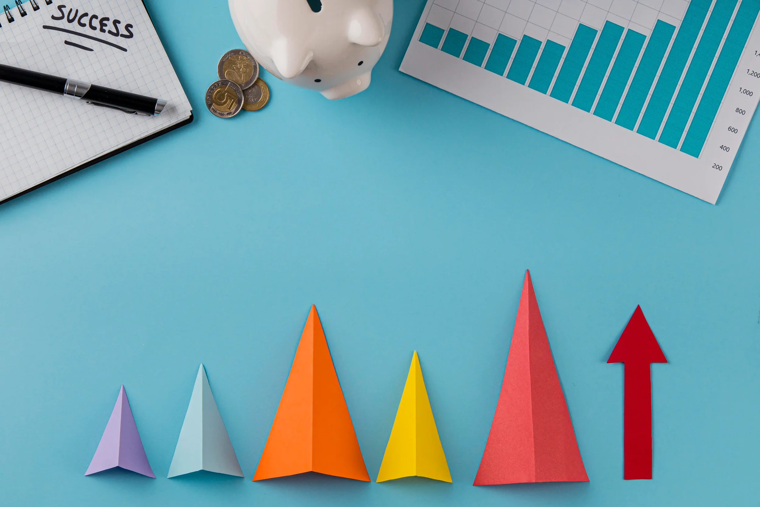 Simple upward compounding curve showing how consistent marketing campaigns build momentum over time.