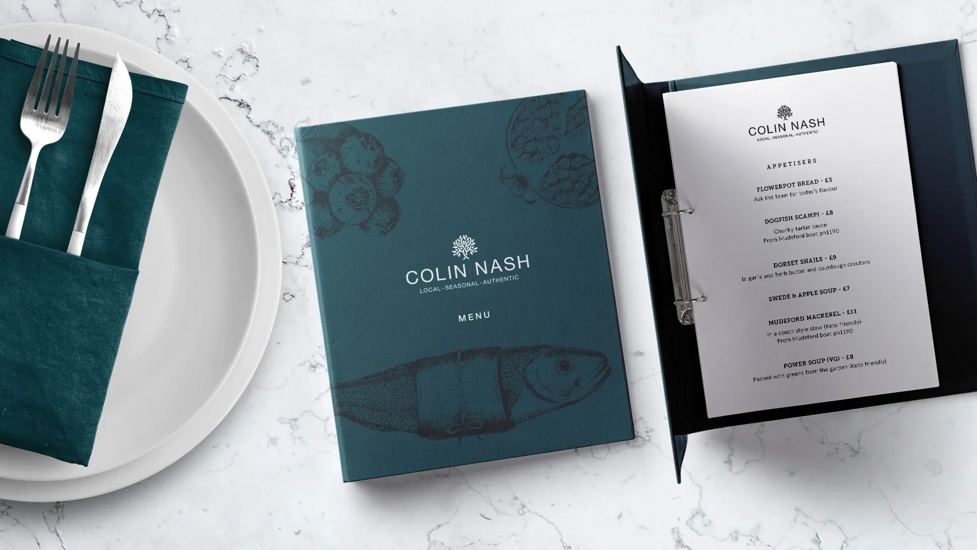 colin nash menu folders designed by saia creative