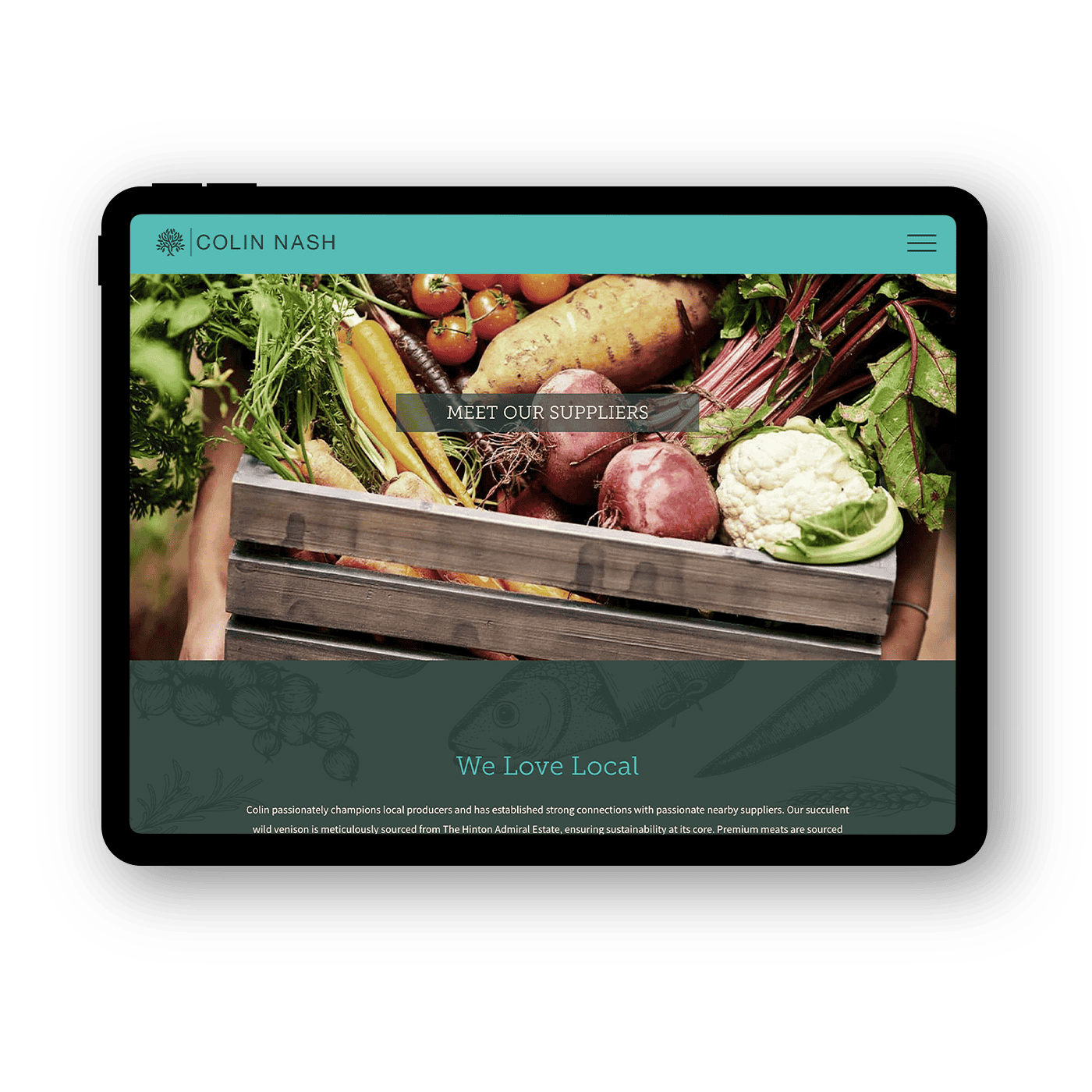 colin nash website landscape layout tablet designed by saia creative