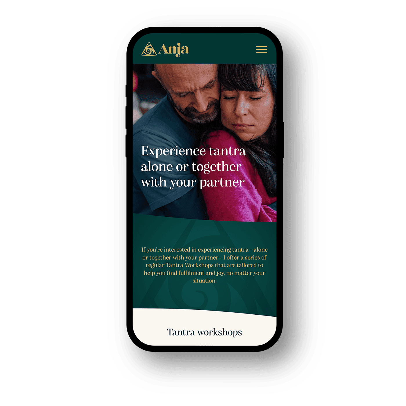 anja website mobile layout designed by saia creative