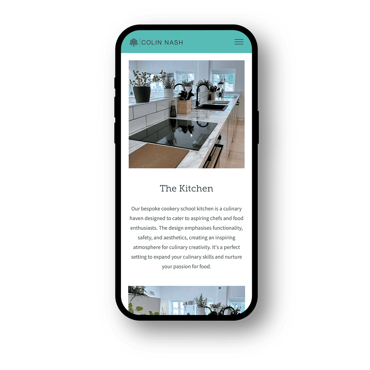 colin nash website layout mobile designed by saia creative