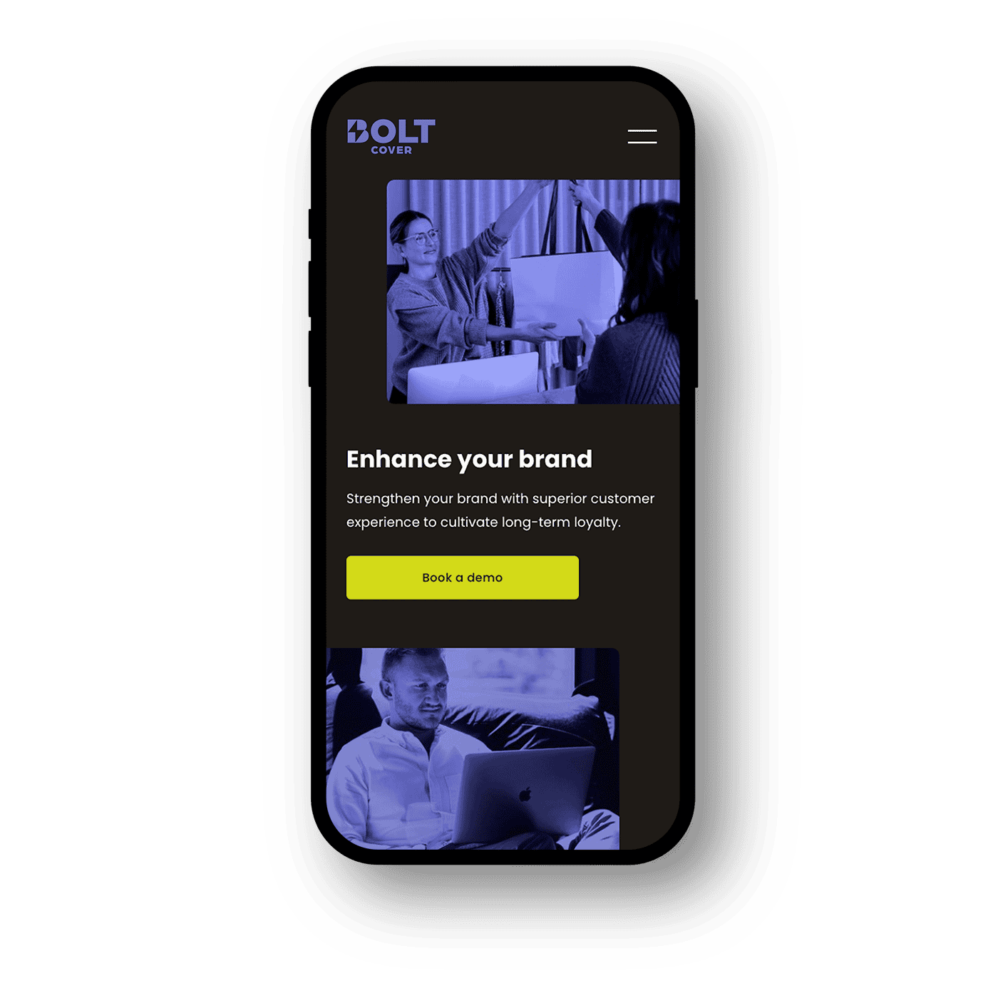 bolt cover website layout mobile designed by saia creative