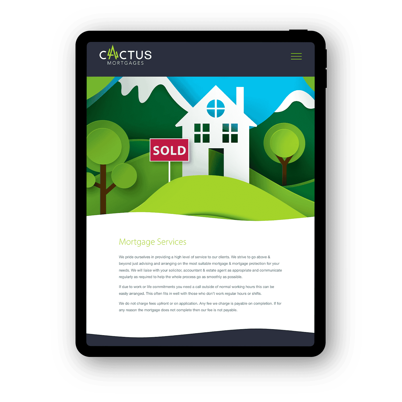 cactus mortgages website layout tablet portrait.png