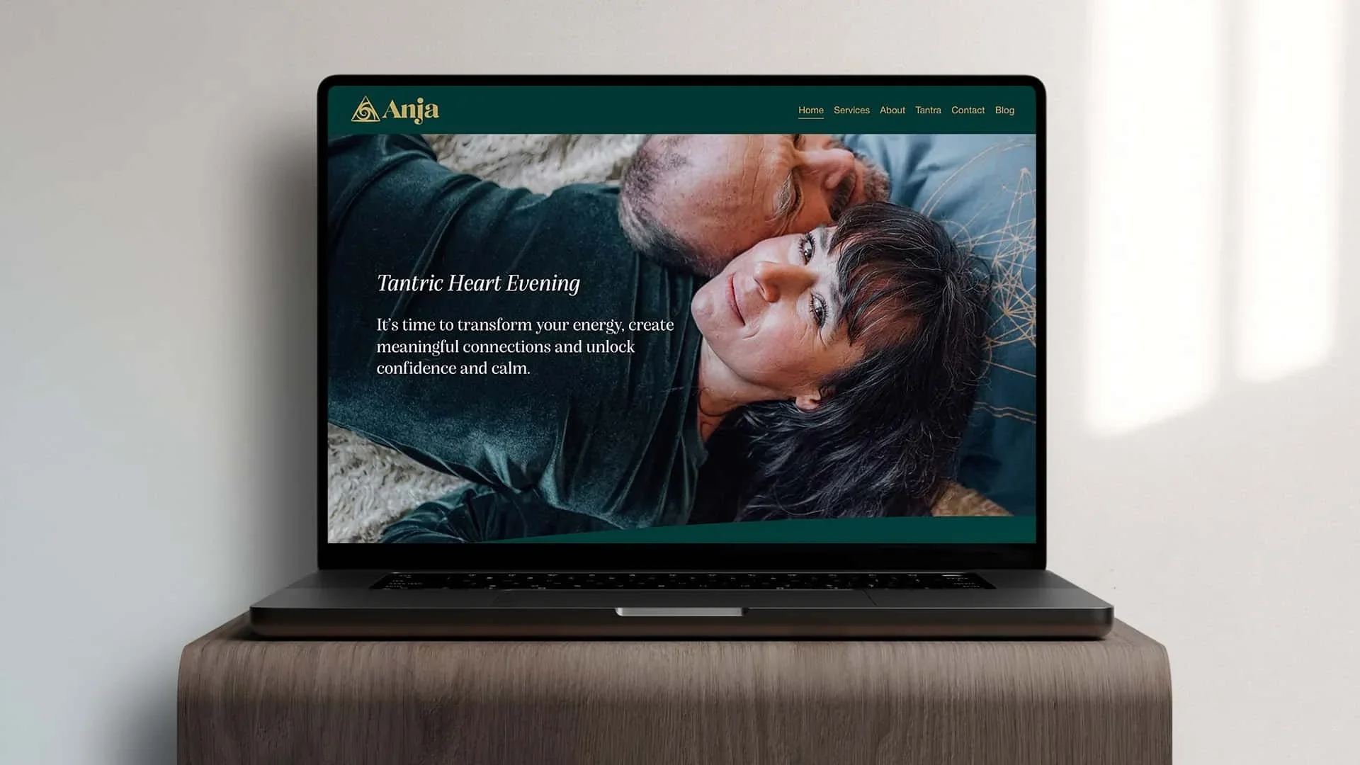 anja website layout laptop designed by saia creative