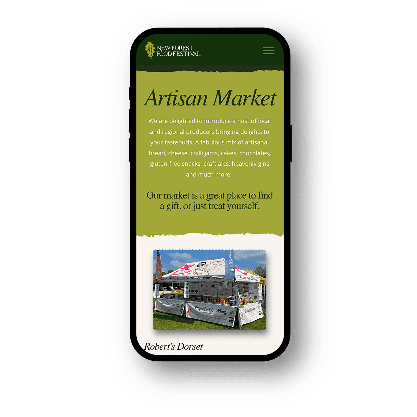 new forest food festival website layout mobile designed by saia creative