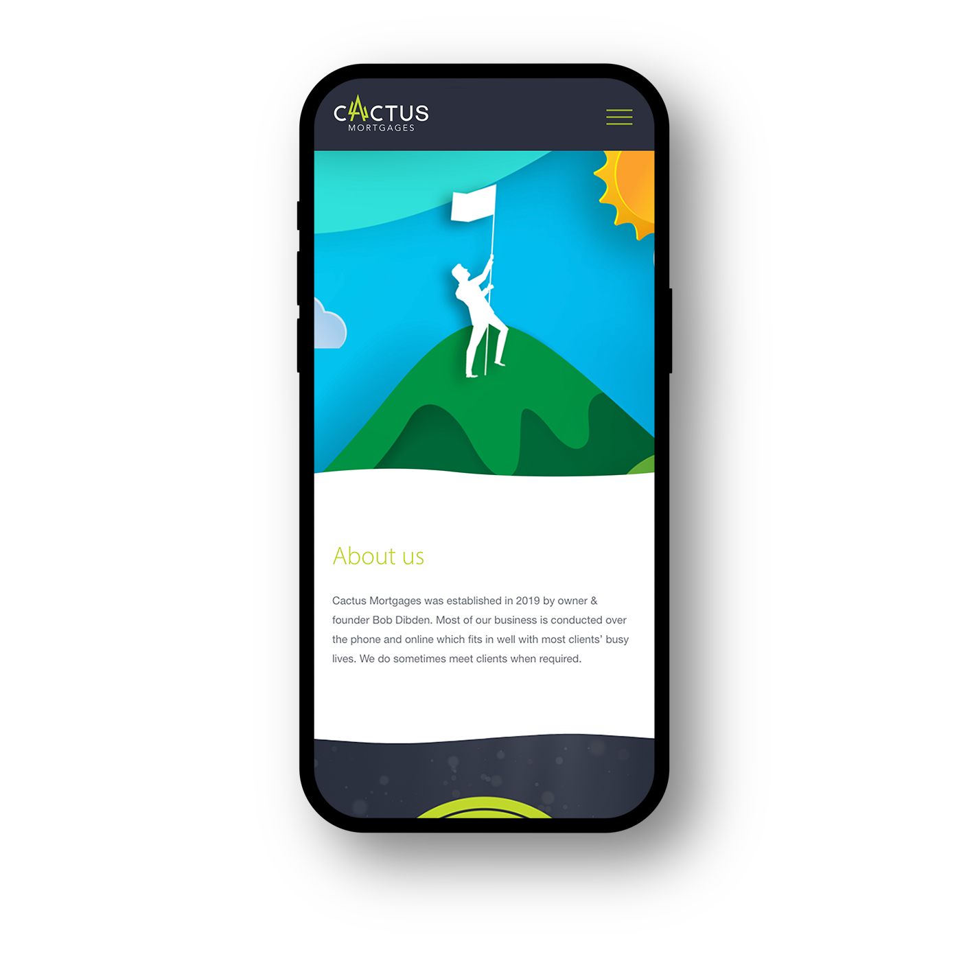 cactus mortgages website layout mobile designed by saia creative