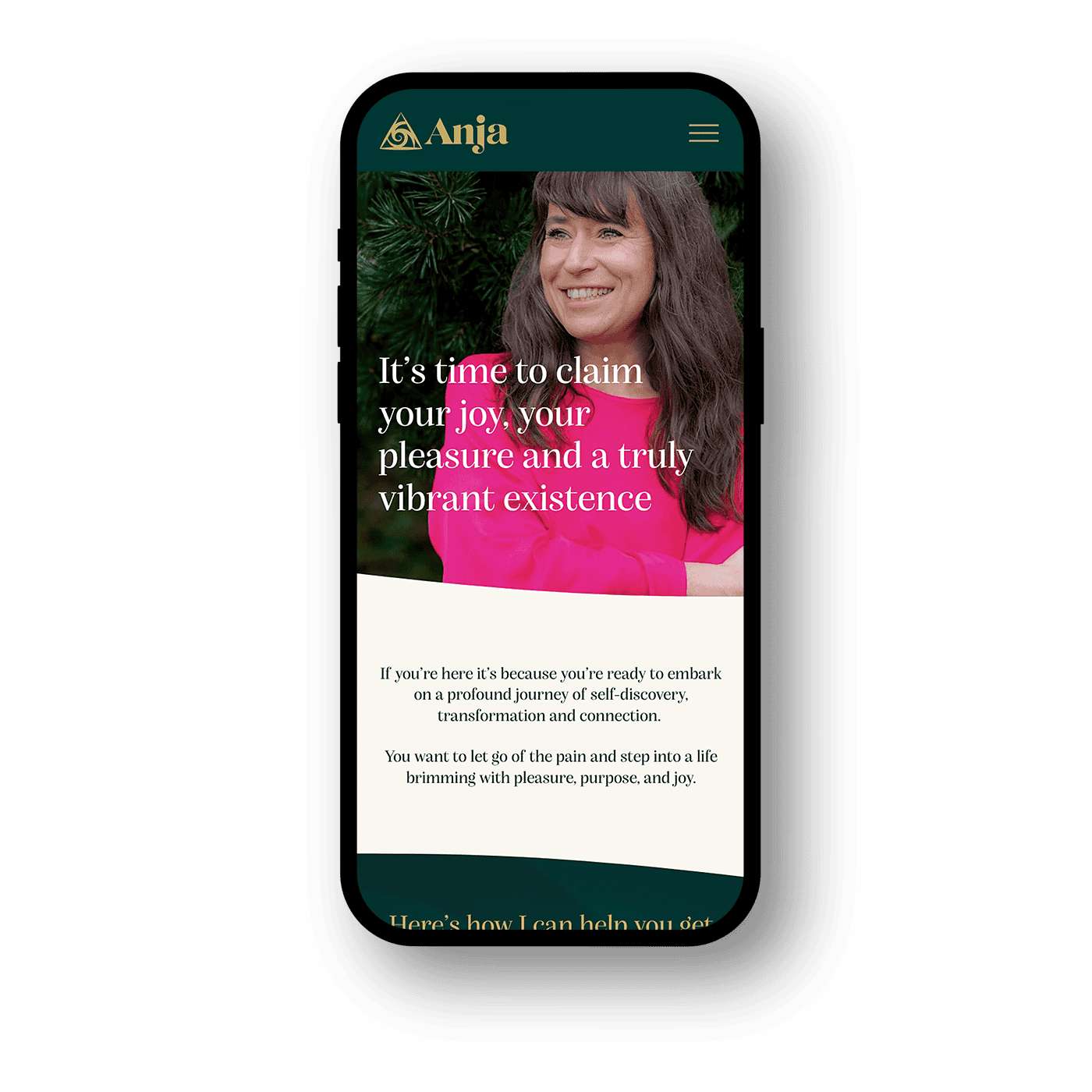 anja website mobile layout designed by saia creative