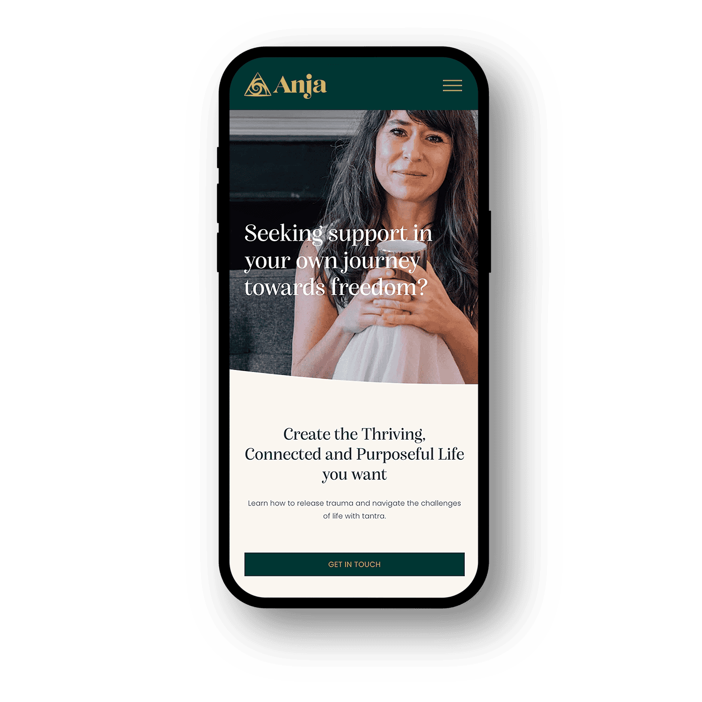 anja website mobile layout designed by saia creative