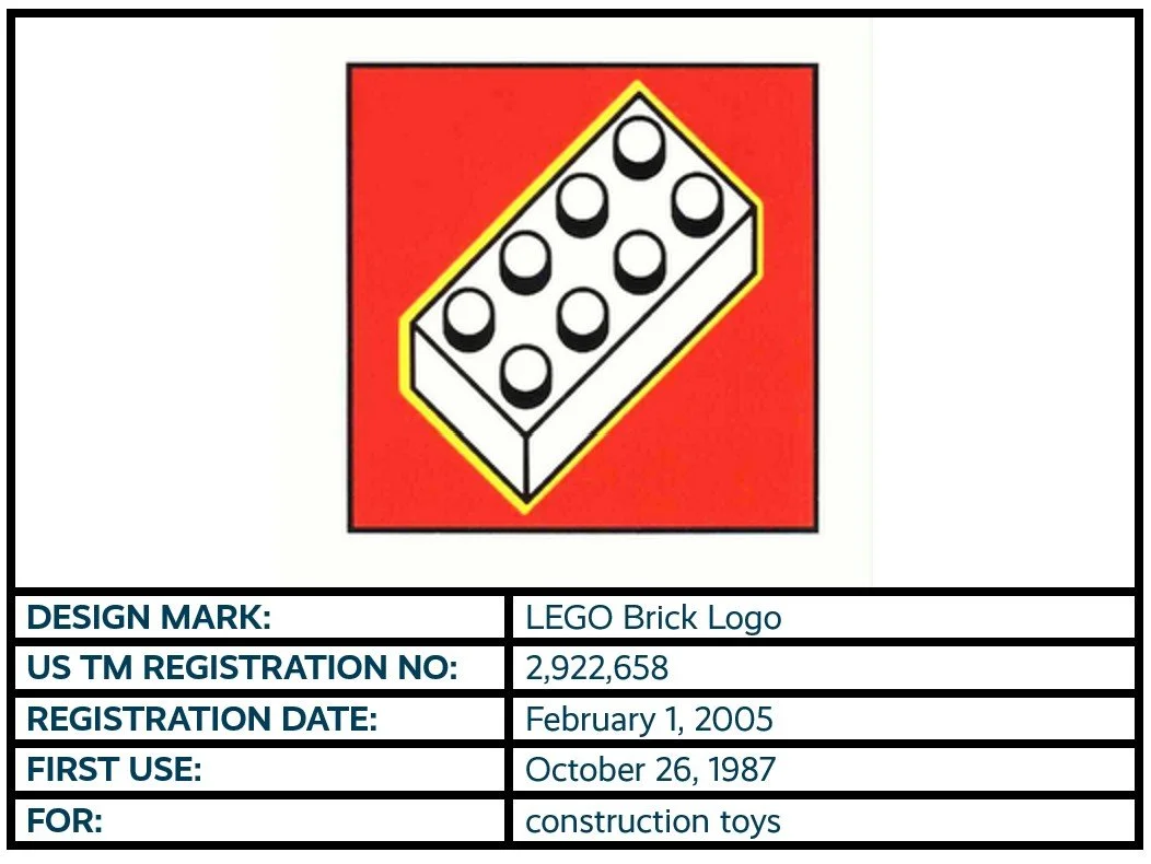 LEGO Brick Logo design mark trademark registration
