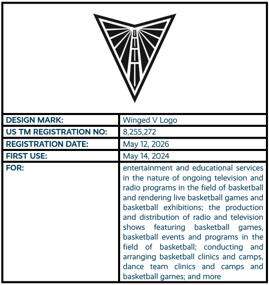 Winged V Logo design mark trademark registration