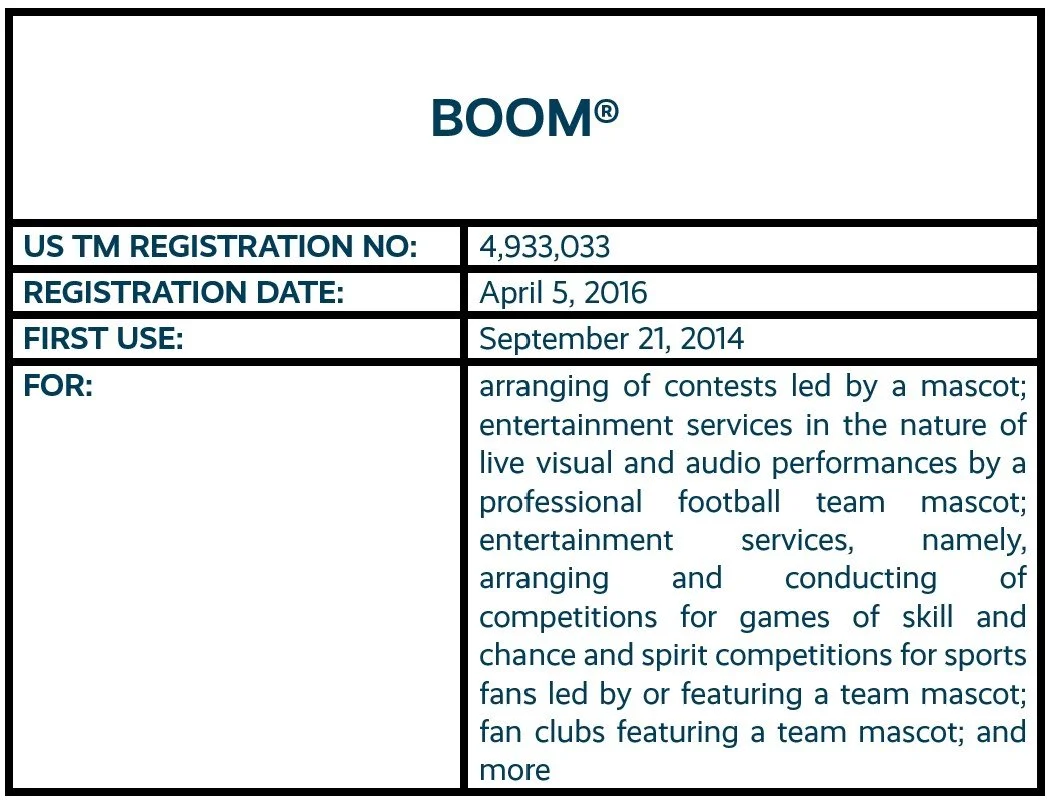 Boom word mark trademark registration
