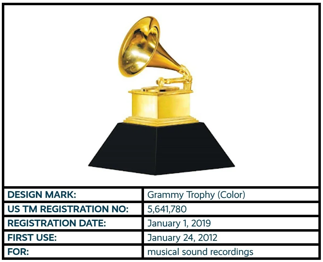 Grammy Trophy (Color) Logo design mark trademark registration