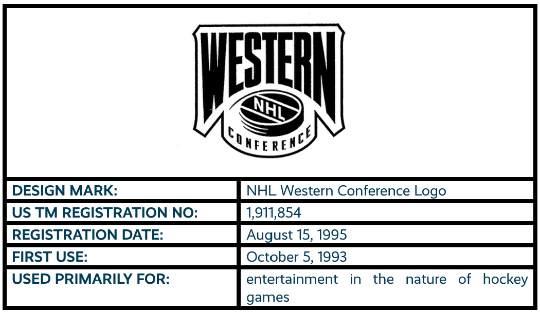 NHL Western Conference Logo design mark trademark registration